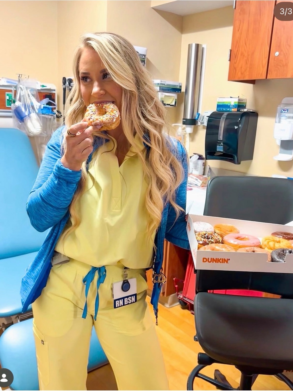Figs Yellow Scrub Set with Blue Jacket